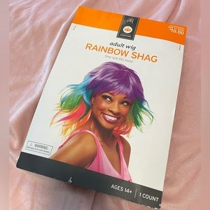 NWT Adult Rainbow Shag Wig